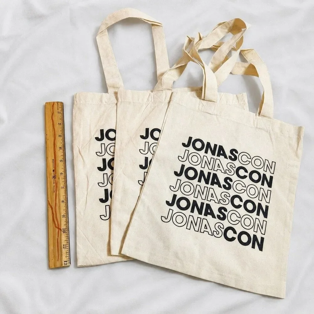 Jonas Brothers JonasCon 2025 Canvas Tote Bag Lot of 3 (One has print flaw)